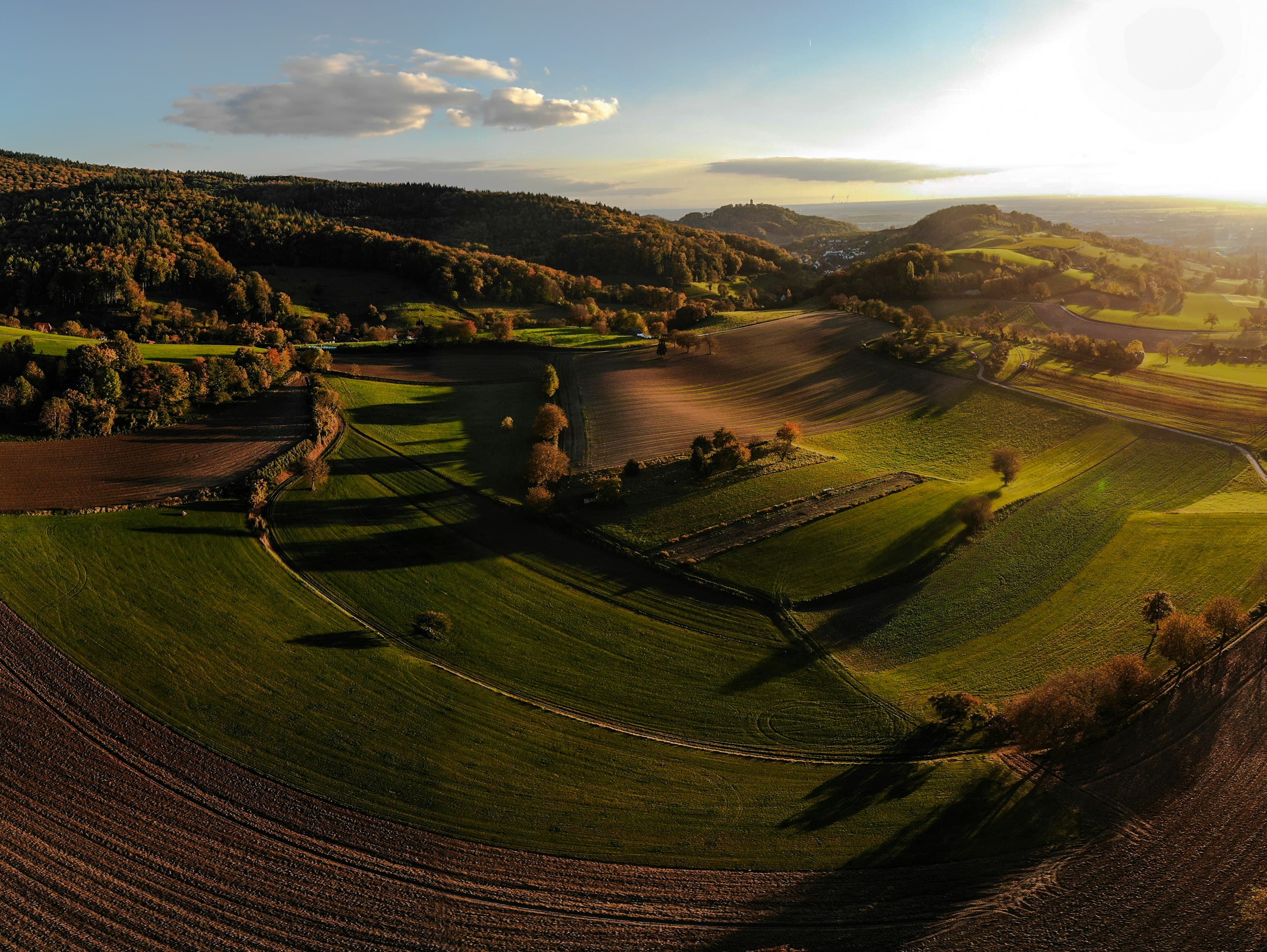 Rolling ridge and valley terrain in East Tennessee near Bradley County