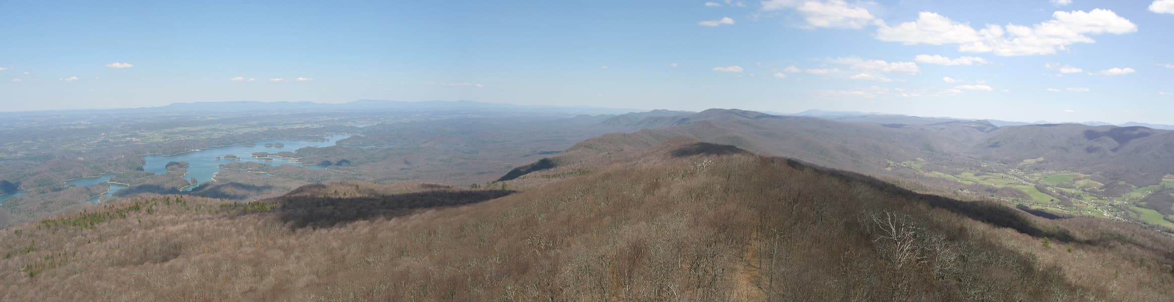 Panoramic view from Holston High Knob looking over South Holston Lake in Sullivan County, Tennessee