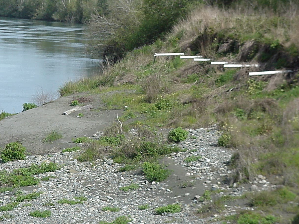 Gravel-covered septic drain field on rural property
